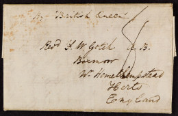 STAMP - PORTSMOUTH SHIP LETTER 1840 26th May) A Letter From Montreal, Canada, To Hemel Hempstead, Carried By â€˜British  - ...-1840 Vorläufer