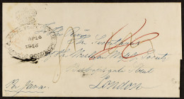 STAMP - PORTSMOUTH SHIP LETTER 1843 (15th April) A Wrapper From Cape Town To London (with Fine â€˜Cape Of Good Hope Post - ...-1840 Vorläufer