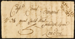 STAMP - ISLE OF WIGHT 1796 (13th September) A Letter From Newport, I. Of W., To London Dated 13th September 1796, Charge - ...-1840 Voorlopers