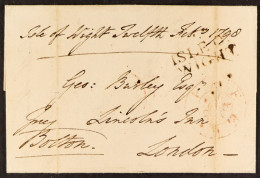 STAMP - ISLE OF WIGHT 1798 (12th February) A Privilege Letter From Cowes, I. Of W., To London, Dated 12th February 1798, - ...-1840 Prephilately
