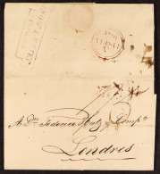 STAMP - ISLE OF WIGHT SHIP LETTER 1824 (28th July) A Letter From Havana, Cuba, To London, Via Cowes, Isle Of Wight, Date - ...-1840 Vorläufer