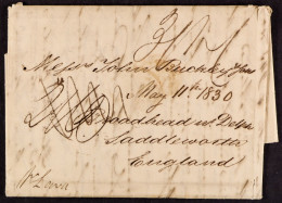 STAMP - ISLE OF WIGHT SHIP LETTER 1830 (18th March) A Letter From La Guayra, Panama, To Saddleworth, Via Cowes, Isle Of  - ...-1840 Precursori