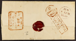 STAMP - ISLE OF WIGHT SHIP LETTER 1838 (December) A Letter From Calcutta, India, To Edinburgh, Carried By â€˜Adelaideâ€™ - ...-1840 Préphilatélie
