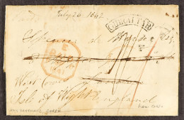 STAMP - ISLE OF WIGHT 1841 (26th July) A Letter From A Midshipman Dated 26th July 1841, On H.M.S. â€˜Vanguardâ€™ OffÂ  C - ...-1840 Vorläufer