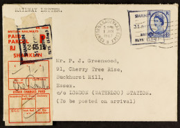 STAMP - ISLE OF WIGHT 1967 Cover To Essex, Bearing British Railways Paid Parcel Label From Shanklin, With Boxed Cancel,  - ...-1840 Precursori