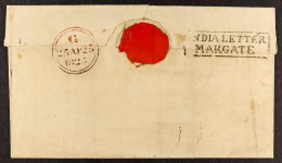 STAMP - 1825 INDIA LETTER MARGATE A Wrapper To London, Showing A Good Boxed 'INDIA LETTER / MARGATE' In Black (Robertson - ...-1840 Prephilately