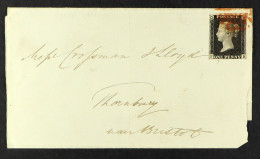 1840 (24 Nov) Wrapper Without Side Flaps, From London To Bristol Bearing 1d Black 'PB' (2+ Margins) Tied By Red MC Cance - Ohne Zuordnung