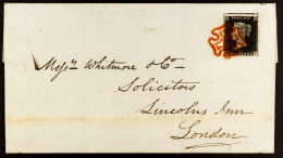 1840 (7 Oct) EL From Kimbolton (Cambs) To London Bearing 1d Intense Black 'TL' ('T' Doubled) From Plate 2 With 4 Large T - Non Classés