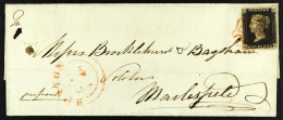 1840 EL From Buxton To Macclesfield Bearing 1d Black 'RC' From Plate 5 With 4 Good To Very Large Margins Tied Red MC Can - Non Classificati