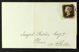 1840 MAY DATE. 1840 (8 May) EL From Bristol To Cleeve, Somerset Bearing A 1d Black 'A I' Plate 1a With 4 Neat Margins Ti - Unclassified