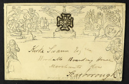 1840 1d Black Mulready Envelope (A167), SG ME2, Sent From Cambridge To Scarborough Cancelled By Superb Black MC With Cir - Andere & Zonder Classificatie