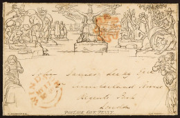 1840 MAY (SUNDAY) DATE. 1840 (17 May) 1d Black Mulready Envelope From Windsor To London Cancelled By Central Red Maltese - Andere & Zonder Classificatie