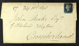 1841 (12 Feb) EL From Peebles To Akehead Wigton, Cumberland Regarding The Proposed 'National Railway Of Scotland' Filled - Sonstige & Ohne Zuordnung