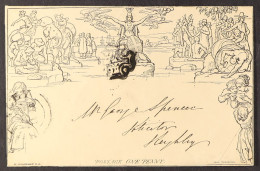 1841 (29 Apr) 1d Black Mulready Envelope (A189), SG ME2, Sent From Bradford To Keighly With Black MC Cancellation And Re - Andere & Zonder Classificatie