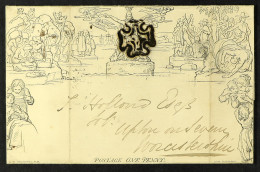 1841 (29 May) 1d Black Mulready Letter Sheet (A6), SG ME1, Sent From London To Upton On Severn With Black MC Cancellatio - Other & Unclassified