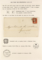 1841 1d Red, Plate 28 (2Â½ Margins), On An Entire Letter To Ipswich, Tied By Clear '3' In Maltese Cross. Cat. Â£450. - Autres & Non Classés