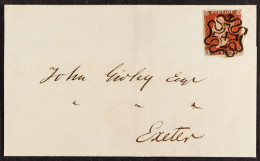 1841 1d Red-brown Imperf Plate 132 With Four Margins, On A Neat 1843 (June) Wrapper From London To Exeter, Tied Upright  - Sonstige & Ohne Zuordnung