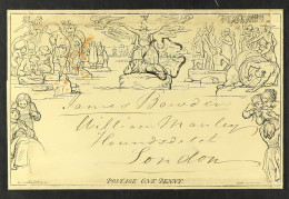 1842 (28 Oct) 1d Black Mulready Letter Sheet (A71), SG ME1, Sent From York To London With Fine Black MC Cancellation, On - Sonstige & Ohne Zuordnung