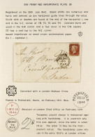 1844 (Feb) Entire Letter Petersfield To London, Bearing 1d Red With Maltese Cross, Circular 'MORE TO PAY' And Manuscript - Otros & Sin Clasificación