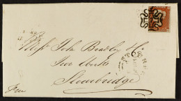 1844 (March) Entire Letter To Stourbridge, Bearing 1d Red Plate 34 (2 Margins), Tied By Good Upright No. 7 In Maltese Cr - Otros & Sin Clasificación