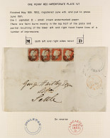 1853 (Jan) Wrapper Ingleton To Settle, Bearing 1d Red Plate 147 Horizontal Strip Of Four With Four Margins, Ingleton Und - Sonstige & Ohne Zuordnung