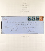 1855 (30 Jun) Env Registered From Cuckfield To Brighthelm, Sussex Bearing 3 Examples (a Pair And Single) Of The 2d Blue  - Andere & Zonder Classificatie