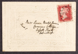 1869 (13 Feb) Delightful Little Ornately Embossed Envelope Bearing 1d Red Plate 111, Tied By Superb Cds, Addressed Local - Otros & Sin Clasificación