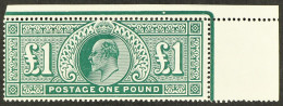 1911 Â£1 Deep Green Somerset House, SG 320, Mint With Faint Trace Of Hinge Example From The Upper-right Corner Of The Sh - Unclassified