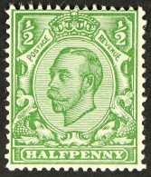 1912 Â½d Green Downey Head, Die 2 With White Scales, SG Spec. N5 (1)k, Fine Mint. Cat. Â£225. - Ohne Zuordnung