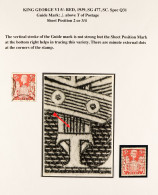 1939 5s Red Small Specialised Collection Of Guide Marks On Used Stamps, On 6 Display Pages, Chiefly Supported Photograph - Unclassified