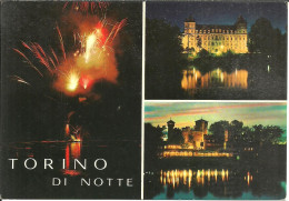 Torino (Piemonte) Vedute: Castello Del Valentino, Castello Medioevale, Fiume Po E Fuochi D'Artificio, Notturno - Castello Del Valentino