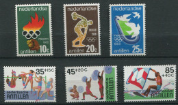 Antilles Néerlandaises ** N° 378 à 380 - 674 à 676 - JO - Sports - Flamme, Saut , Haltérophilie, Planche à Voile - Antillen