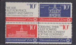 USA - ETATS UNIS - ** / MNH - 1974 - FIRST CONTINENTAL CONGRESS -    Sc. 1543/6 -   Mi. 1150/3 - Unused Stamps