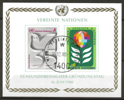 NATIONS-UNIES - VIENNE: Obl., BF N°YT 1, TB - Blocks & Sheetlets