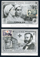 RC 26268 ALGERIE 1954 CROIX ROUGE SUR CARTES MAXIMUM FDC 1er JOUR - Maximum Cards