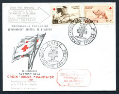 RC 26269 ALGERIE 1957 CROIX ROUGE SUR ENVELOPPE 1er JOUR FDC COVER - FDC