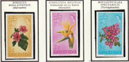 GRENADA - Fleurs, Hibiscus, Strelitzia, Bougainvilliée,  Reine E.II, Bateau - MNH - Grenada (...-1974)