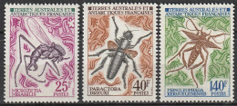 Terres Australes Et Antartiques Françaises Insectes N°40/42 *neuf Charnière - Neufs