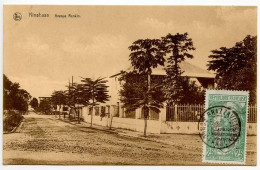 Congo 1920's Postcard Kinshasa - Avenue Renkin; Middle Congo Bakalois Woman Stamp / Brazzaville Postmark - Kinshasa - Léopoldville