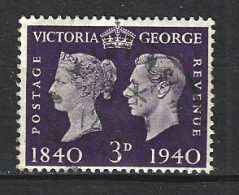 GRANDE-BRETAGNE. N°232 Oblitéré De 1940. Centenaire Du Timbre. - Used Stamps