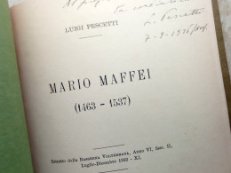 Mario Maffei Estratto Dalla Rassegna Volterriana Autografo Luigi Pescetti Tipografia Carnieri Volterra 1933 - Geschiedenis, Biografie, Filosofie