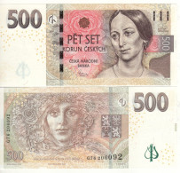 CZECHIA  500 Korun Českých P24b  Dated 2009  (  Božena Némcová +Laureate Woman At Back )  UNC - Tsjechoslowakije