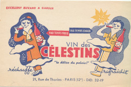 BU 2681 /   BUVARD   VIN DES CELISTINS    ( 20,00 Cm X 13,50 Cm) - Drank & Bier