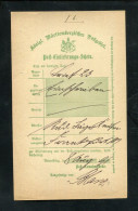 "WUERTTEMBERG" 1891, Postschein Ortsdruck "Neuenbuerg" (1559) - Briefe U. Dokumente