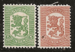 Finlande 1918 N° Y&T : 83 Et 87 Sans Gomme - Ungebraucht
