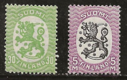 Finlande 1925-1929 N° Y&T : 111 Et 119 (fil. Croix Gammée) * - Ungebraucht