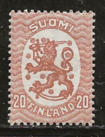 Finlande 1928-1929 N° Y&T : 124 (fil. Croix Cor) Sans Gomme - Nuovi