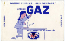 BUVARD  BONNE CUISINE AVEC LE GAZ  D APRES FIX MASSEAU - Elektrizität & Gas