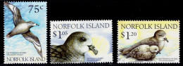 Norfolk Island 1999, Birds: Solander-Sturmvogel/Solander's Petrel/Pétrel De Solander (Pterodroma Solandri) MiNr. 692-694 - Palmípedos Marinos