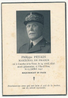 Décès De Philippe PETAIN, "Resquiescat In Pace" - 4 Pages Format 8 Cm X 11,5 Cm - Documents Historiques